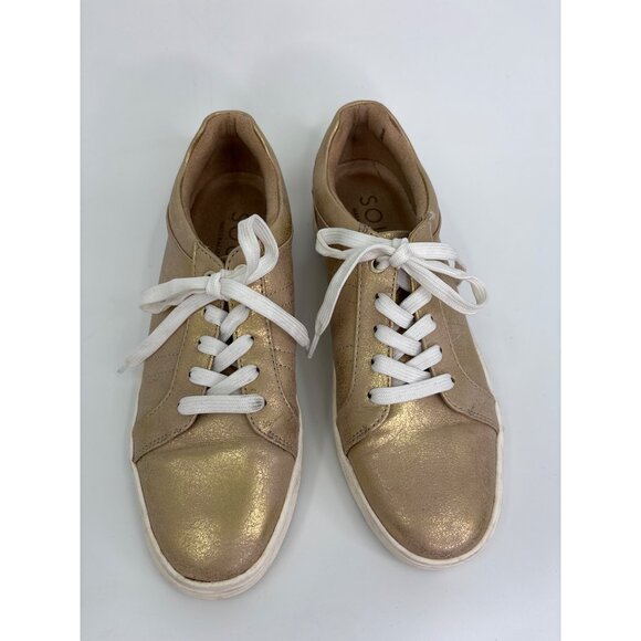 Naturalizer Soul Neela Lace Up Comfort Sneaker Gold 8 M - Picture 2 of 5
